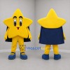 Custom Yellow and Navy Blue Superhero Star Mascot Costume Adult Full Body Suit for School Events