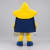 Custom Yellow and Navy Blue Superhero Star Mascot Costume Adult Full Body Suit for School Events