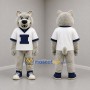Custom Gray and White Wolf Mascot Costume Adult Full Body Suit for Sports Events