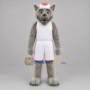 Custom Gray and White Basketball Wolf Mascot Costume Adult Full Body Suit for Basketball Games