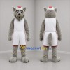 Custom Gray and White Basketball Wolf Mascot Costume Adult Full Body Suit for Basketball Games