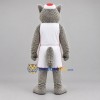 Custom Gray and White Basketball Wolf Mascot Costume Adult Full Body Suit for Basketball Games