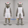 Custom Gray and White Basketball Wolf Mascot Costume Adult Full Body Suit for Basketball Games