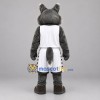 Custom Dark Gray and White Basketball Wolf Mascot Costume Adult Full Body Suit for Basketball Games