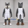 Custom Gray and White Basketball Wolf Mascot Costume Adult Full Body Suit for Basketball Games