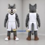 Custom Gray and White Basketball Wolf Mascot Costume Adult Full Body Suit for Basketball Games