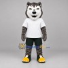 Custom Gray and White Wolf Mascot Costume Adult Full Body Suit for Sports Events
