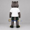 Custom Gray and White Wolf Mascot Costume Adult Full Body Suit for Sports Events