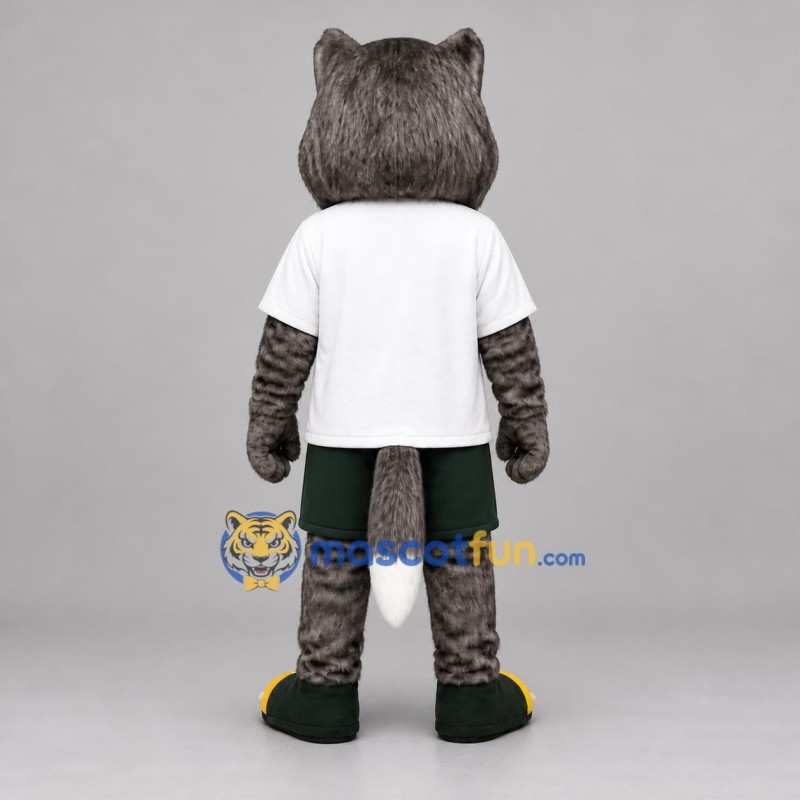 Custom Gray and White Wolf Mascot Costume Adult Full Body Suit for Sports Events
