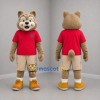 Custom Tan and Red Bear Mascot Costume Adult Full Body Suit for Children's Events