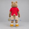 Custom Tan and Red Bear Mascot Costume Adult Full Body Suit for Children's Events