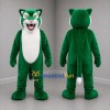 Custom Green and White Panther Mascot Costume Adult Full Body Suit for Sports Events