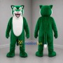 Custom Green and White Panther Mascot Costume Adult Full Body Suit for Sports Events