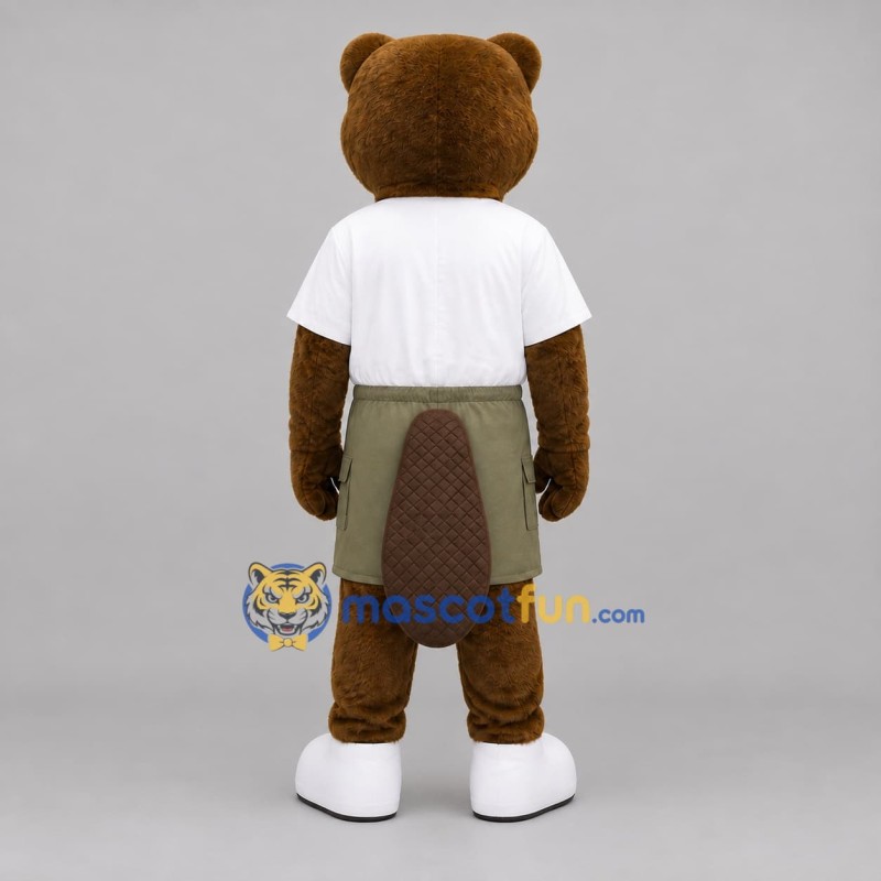Custom Brown and White Beaver Mascot Costume Adult Full Body Suit for Nature Events