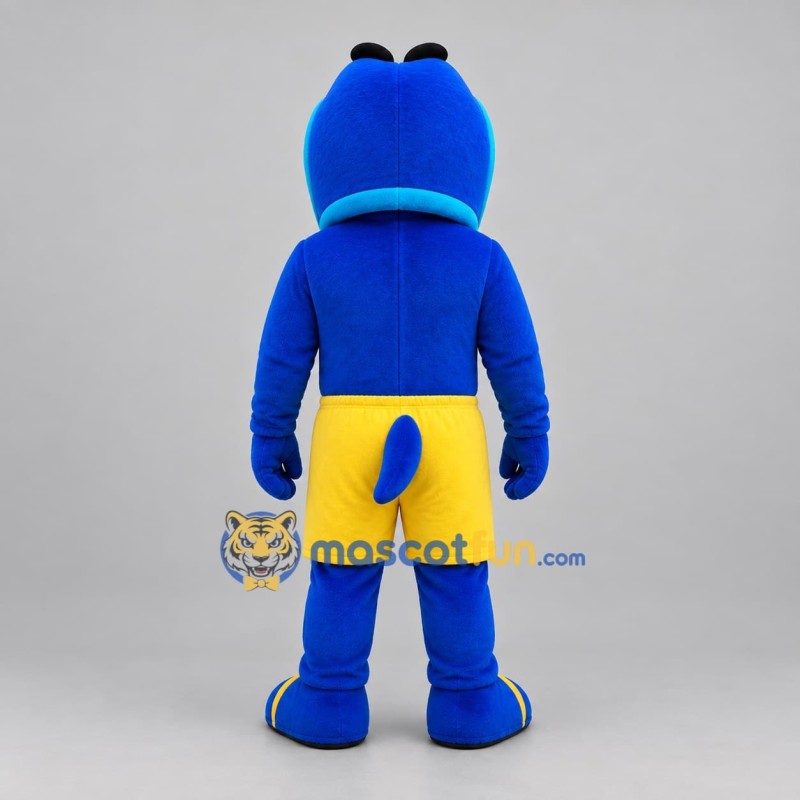 Custom Blue and Yellow Monster Mascot Costume Adult Full Body Suit for Halloween Events