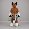 Custom Brown White and Turquoise Fox Mascot Costume Adult Full Body Suit for Costume Parties