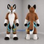 Custom Brown White and Turquoise Fox Mascot Costume Adult Full Body Suit for Costume Parties