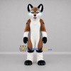 Custom Brown White and Turquoise Fox Mascot Costume Adult Full Body Suit for Children's Events