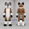 Custom Brown White and Turquoise Fox Mascot Costume Adult Full Body Suit for Children's Events