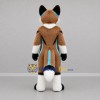 Custom Brown White and Turquoise Fox Mascot Costume Adult Full Body Suit for Children's Events