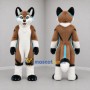 Custom Brown White and Turquoise Fox Mascot Costume Adult Full Body Suit for Children's Events