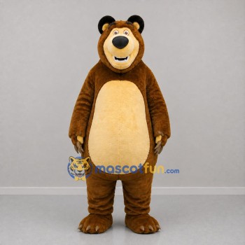 Custom Brown and Tan Bear Mascot Costume Adult Full Body Suit for Zoo Events
