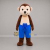 Custom Brown and Blue Monkey Mascot Costume Adult Full Body Suit for Children's Events
