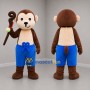 Custom Brown and Blue Monkey Mascot Costume Adult Full Body Suit for Children's Events