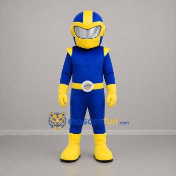 Custom Blue and Yellow Space Hero Mascot Costume Adult Full Body Suit for Costume Parties