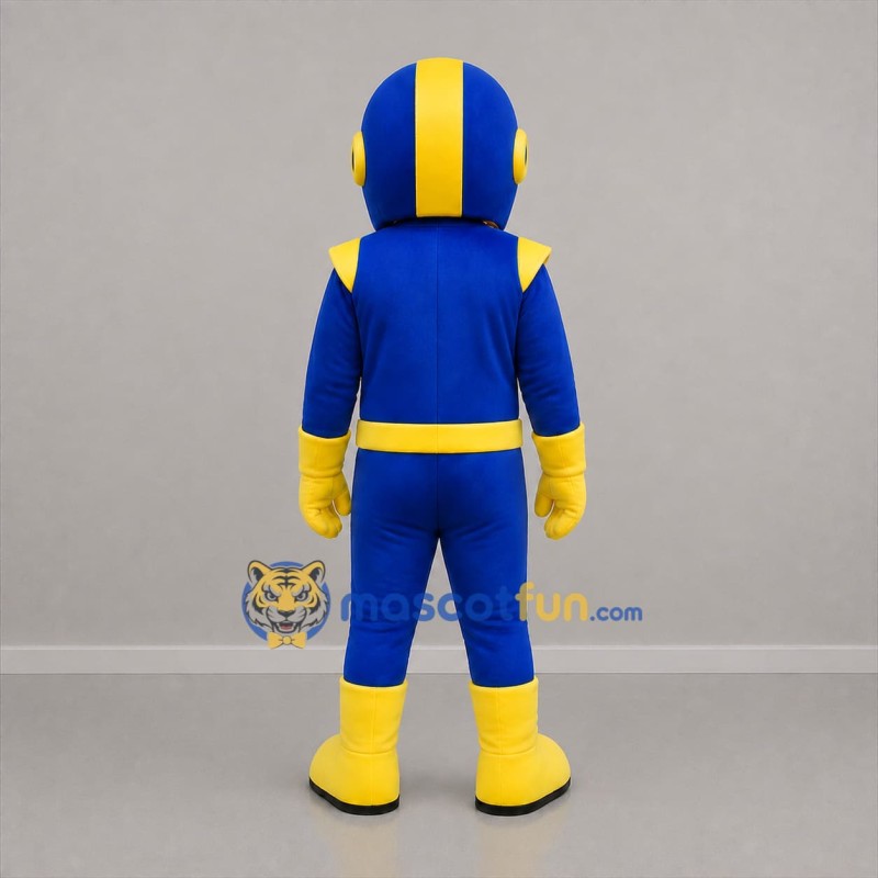 Custom Blue and Yellow Space Hero Mascot Costume Adult Full Body Suit for Costume Parties