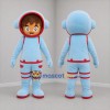 Custom Light Blue and Red Astronaut Boy Mascot Costume Adult Full Body Suit for Space Events