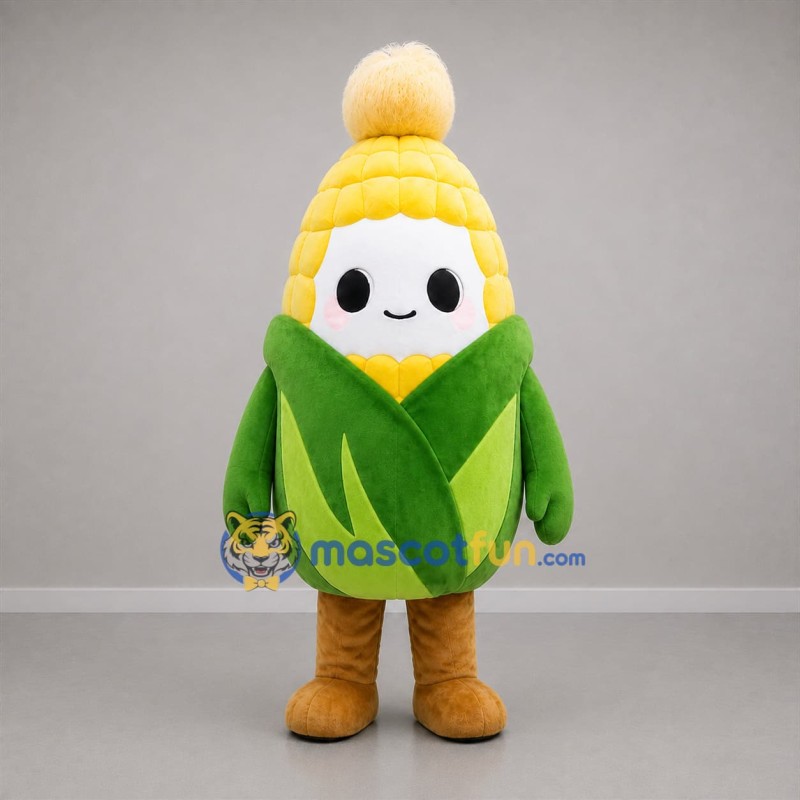 Custom Yellow and Green Corn Mascot Costume Adult Full Body Suit for Harvest Festivals