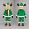 Custom Brown and Green Christmas Moose Mascot Costume Adult Full Body Suit for Christmas Events