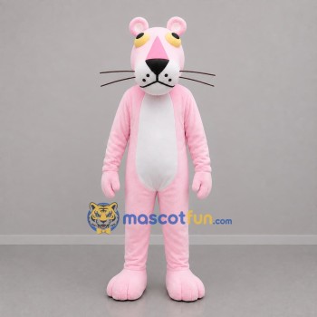 Custom Pink and White Panther Mascot Costume Adult Full Body Suit for Costume Parties