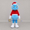 Custom Light Blue and Red Christmas Ant Mascot Costume Adult Full Body Suit for Christmas Events