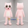 Custom Pink and White Cat Mascot Costume Adult Full Body Suit for Children's Events