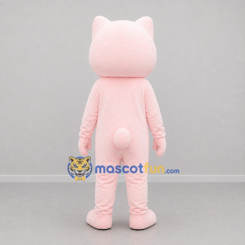 Custom Pink and White Cat Mascot Costume Adult Full Body Suit for Children's Events