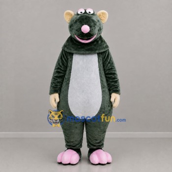 Custom Dark Gray and Pink Rat Mascot Costume Adult Full Body Suit for Halloween Events