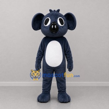 Custom Navy Blue and White Koala Mascot Costume Adult Full Body Suit for Educational Events