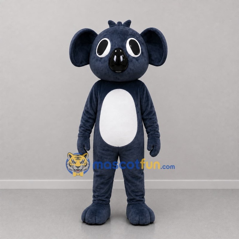 Custom Navy Blue and White Koala Mascot Costume Adult Full Body Suit for Educational Events
