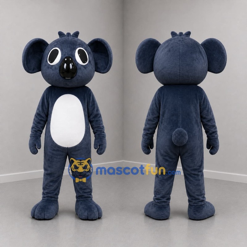 Custom Navy Blue and White Koala Mascot Costume Adult Full Body Suit for Educational Events