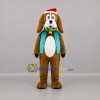 Custom Brown and Teal Christmas Dog Mascot Costume Adult Full Body Suit for Christmas Events