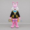 Custom Pink Black and Yellow Magician Rabbit Mascot Costume Adult Full Body Suit for Magic Shows
