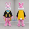 Custom Pink Black and Yellow Magician Rabbit Mascot Costume Adult Full Body Suit for Magic Shows