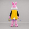 Custom Pink Black and Yellow Magician Rabbit Mascot Costume Adult Full Body Suit for Magic Shows