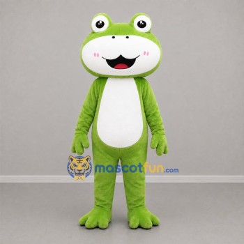 Custom Green and White Frog Mascot Costume Adult Full Body Suit for Nature Events