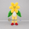 Custom Yellow and Green Flower Mascot Costume Adult Full Body Suit for Garden Events