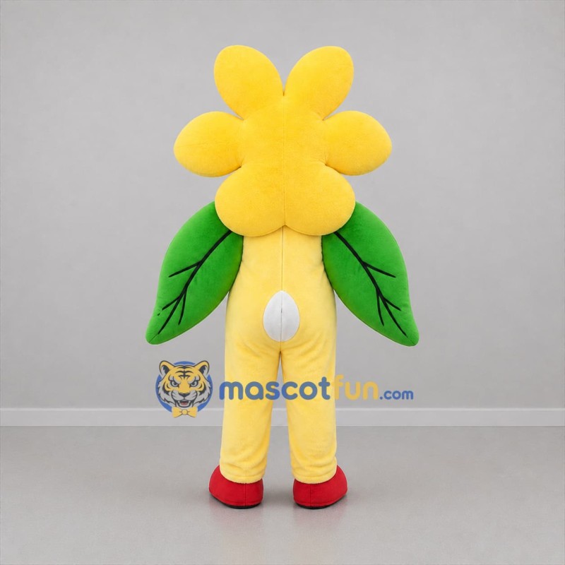 Custom Yellow and Green Flower Mascot Costume Adult Full Body Suit for Garden Events