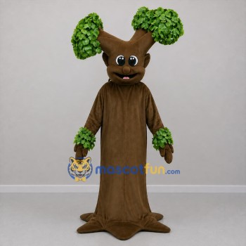 Custom Brown and Green Tree Mascot Costume Adult Full Body Suit for Environmental Events