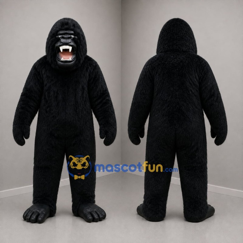 Custom Black Gorilla Mascot Costume Adult Full Body Suit for Wildlife Events